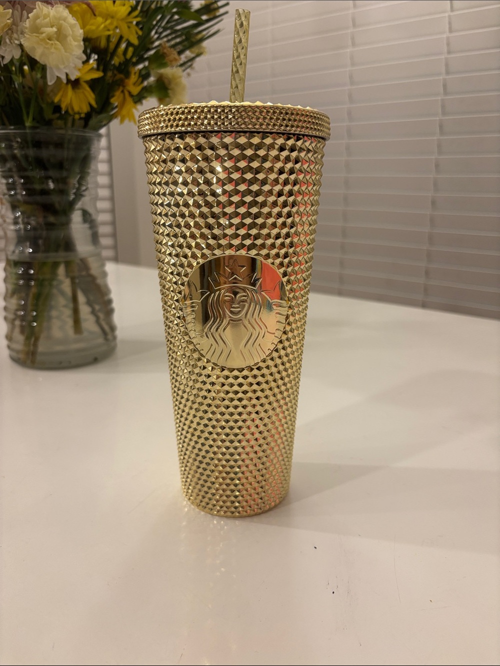 RARE Gold studded starbucks cup